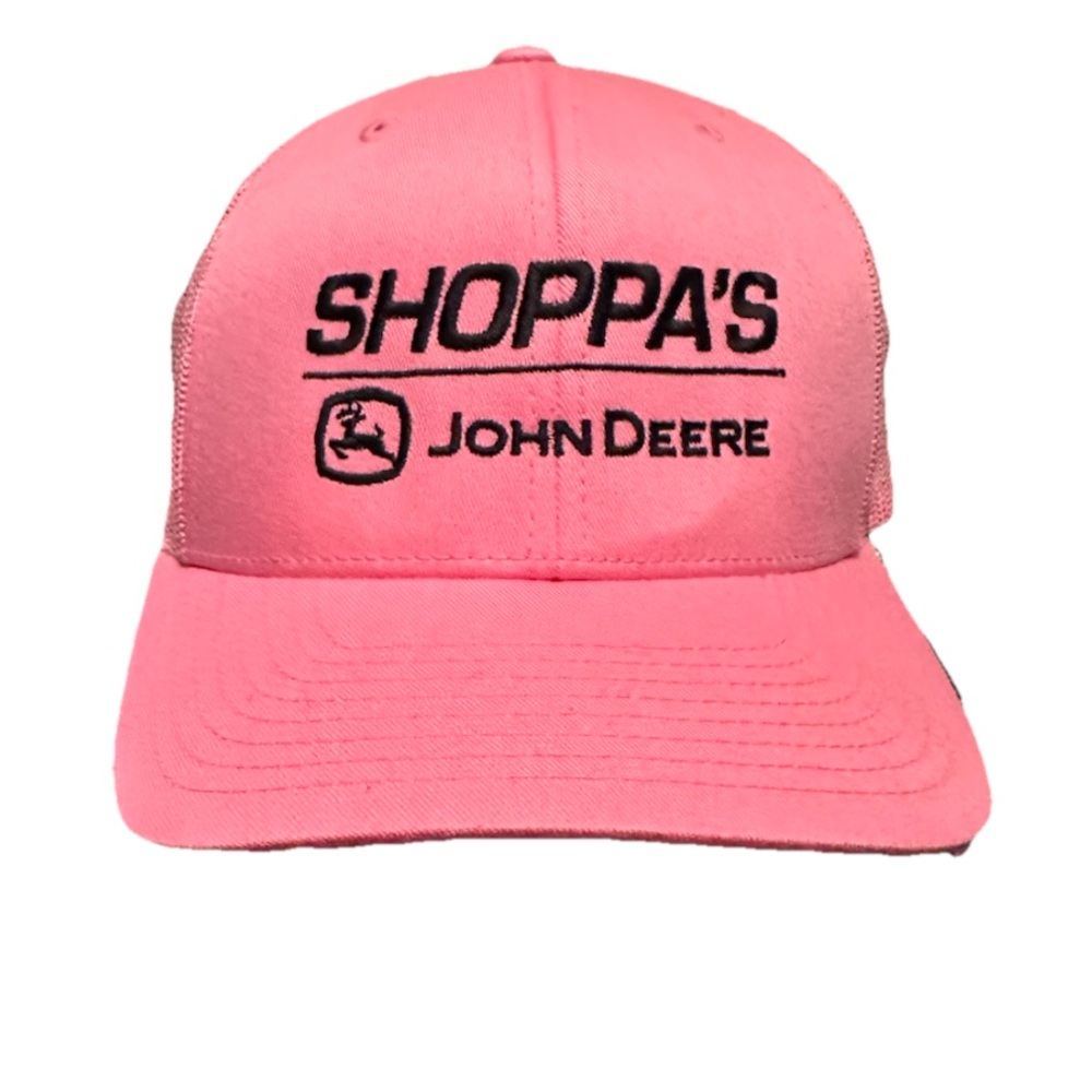John Deere Shoppa’s Baseball, Trucker Adjustable Hot Pink Cap GUC